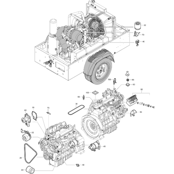 Engine Service Parts for XAHS 38 Kd