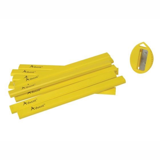 ADVENT Carpenter's Large Pencils FSC Certified with Sharpener (Pack of 10)