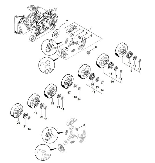 Clutch & Chain Sprocket for MS660