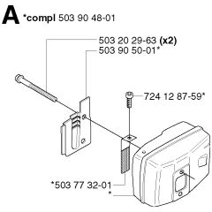 Muffler Assembly for Husqvarna 225 H60