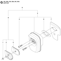 Muffler Assembly for Husqvarna 235