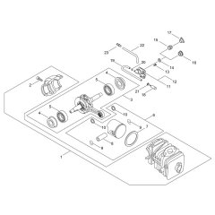Cylinder, Piston, Crankshaft
