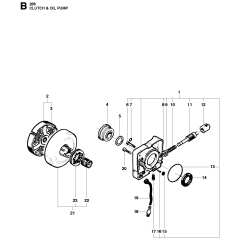 Clutch & Oil Pump for Husqvarna 288xp
