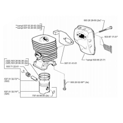 Cylinder Piston for Husqvarna 322 E