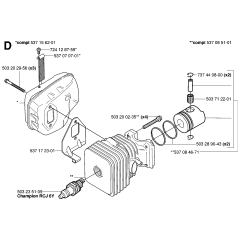 Cylinder, Piston & Muffler Assembly