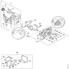 Crankcase Assy for Stihl MS 500i