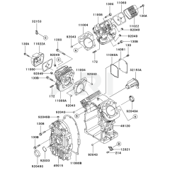 Cylinder & Crankcase Kawasaki FH721D