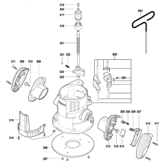 Router Assembly for Bosch GMF 1600 CE