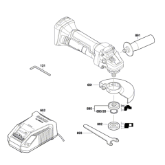 Angle Grinder Assembly for Bosch