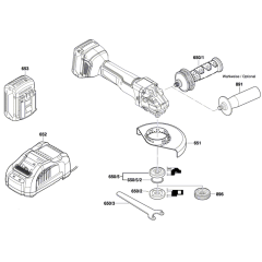 Angle Grinder Assembly for Bosch