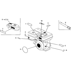 Label/Tool Assembly for Honda GX340U1
