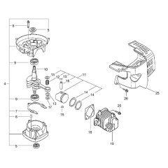 Cylinder, Crankcase, Piston