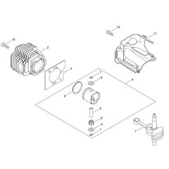 Cylinder, Piston, Crankshaft