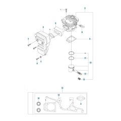 Cylinder, Piston, Muffler Assembly