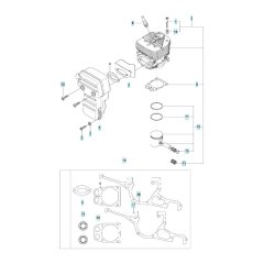 Cylinder, Piston, Muffler Assembly