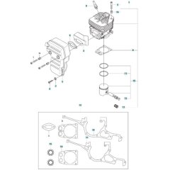 Cylinder, Piston, Muffler Assembly