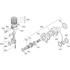 Crankshaft, Piston Assembly for Kubota D1005-E4B Engine