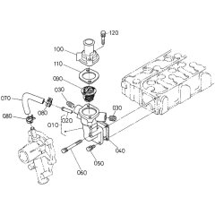 Water Flange Assembly for Kubota D1105-BG2 Engine