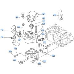 Water Flange Assembly for Kubota D1503-M-E2B Engine