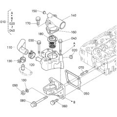 Water Flange Assembly for Kubota D1503-M-E3B Engine