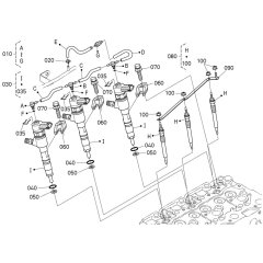 Glow Plug Assembly for Kubota D1803-CR-T-E5 Engine