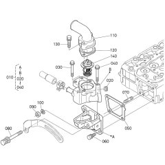 Water Flange Assembly for Kubota D1803-CR-T-E5 Engine