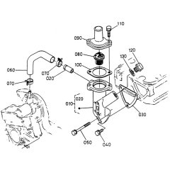 Water Flange Assembly for Kubota D722-BBS Engine