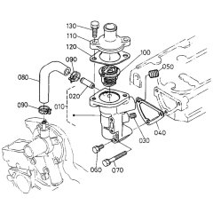 Water Flange Assembly for Kubota D782-EB Engine