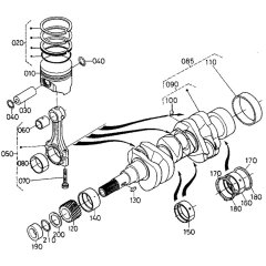 Crankshaft, Piston Assembly for Kubota D782-EB Engine