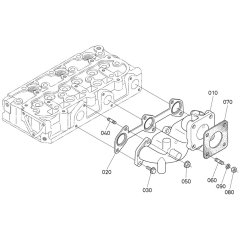 Exhaust Manifold Assembly for Kubota D902-E4B Engine