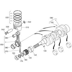 Crankshaft, Piston Assembly for Kubota D902-E4B Engine