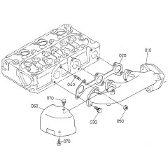 Exhaust Manifold Assembly for Kubota DF752-E2 Engine