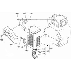Muffler Assembly for Kubota GH170 Engine