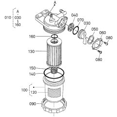 Fuel Filter Assembly for Kubota V1505-E4B Engine
