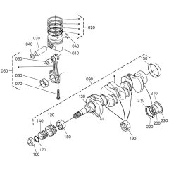 Crankshaft, Piston Assembly for Kubota V1505-E4B Engine