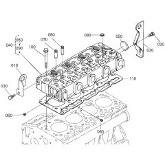 Cylinder Head Assembly for Kubota V1505-EB Engine