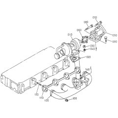 Turbocharger Assembly for Kubota V1505-T-B Engine