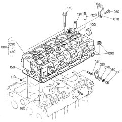 Cylinder Head Assembly for Kubota V2003-T-E2B Engine