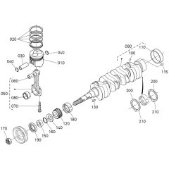 Crankshaft, Piston Assembly for Kubota V2403-M-E3B Engine