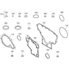 Lower Gasket Kit Assembly for Kubota V2607-CR-E5B Engine