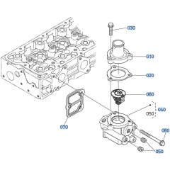 Water Flange Assembly for Kubota V2607-CR-T-E5 Engine