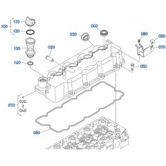 Head Cover Assembly for Kubota V2607-CR-T-E5 Engine