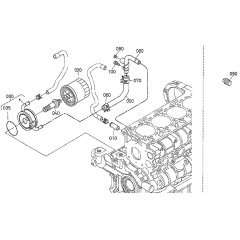 Oil Cooler Assembly for Kubota V2607-DI-T-E3B Engine