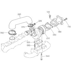 Turbocharger Assembly for Kubota V3300-T-E2B Engine