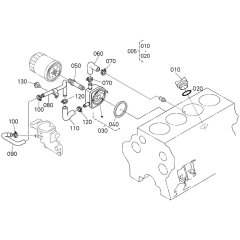 Oil Cooler Assembly for Kubota V3300-T-E2B Engine