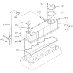 Head Cover Assembly for Kubota V3300-T-E2B Engine