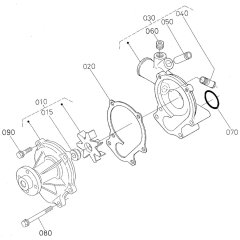 Water Pump Assembly for Kubota V3300DI-E2B Engine