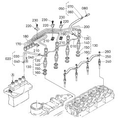 Nozzle Holder Assembly for Kubota V3600-E3B Engine