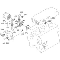 Oil Cooler Assembly for Kubota V3600-T-E3B Engine
