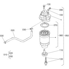 Fuel Filter Assembly for Kubota V3600-T-E3CB Engine